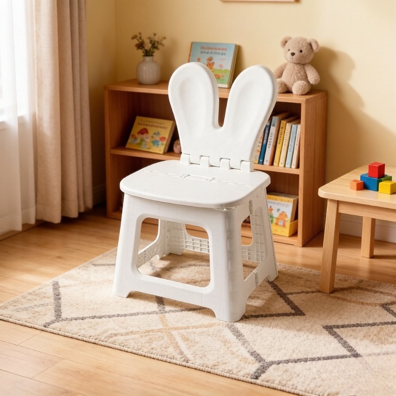 Kids Outdoor Folding Chair - 2 Buah Kursi Lipat Kartun Kelinci