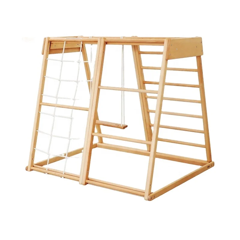 Kids Outdoor Wooden Climbing Frame - Tangga Tali Luar Ruangan untuk Anak-Anak,