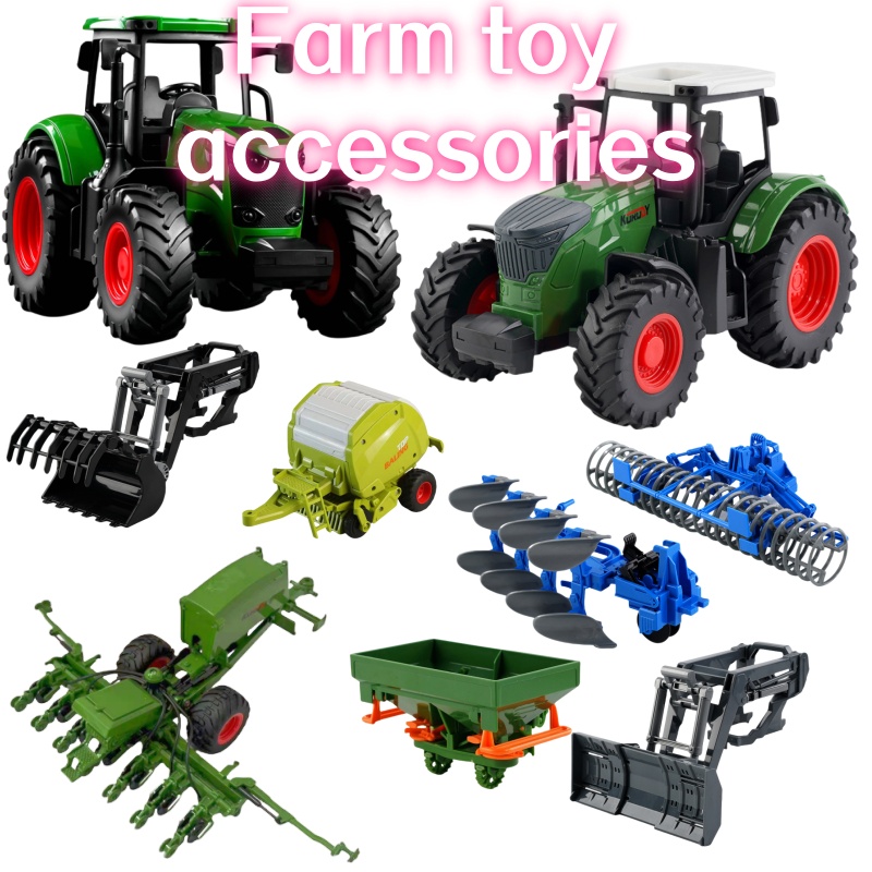 Kids Outdoor Gifts - Traktor Pertanian Inersia 1:24 dengan Aksesoris