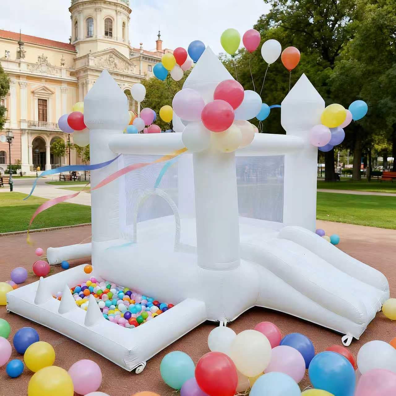Kids Outdoor House - Rumah Loncat Putih, Istana Loncat Indoor