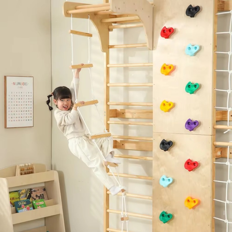 Kids Outdoor Wooden Climbing Frame - Papan Panjat Kayu Anak Indoor &