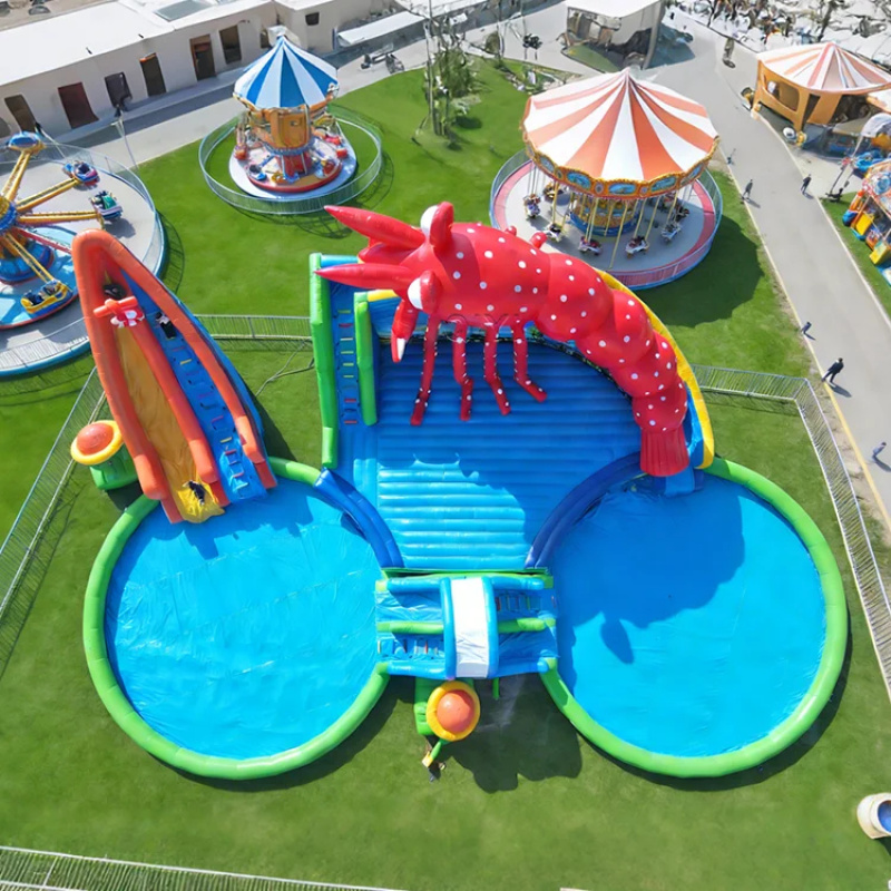 Kids Outdoor Water Park - Perosotan Air Tiup PVC Berkualitas Tinggi