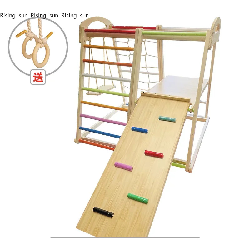 Kids Outdoor Wooden Climbing Frame - Perlengkapan Bermain Anak Indoor, Rak Panjat