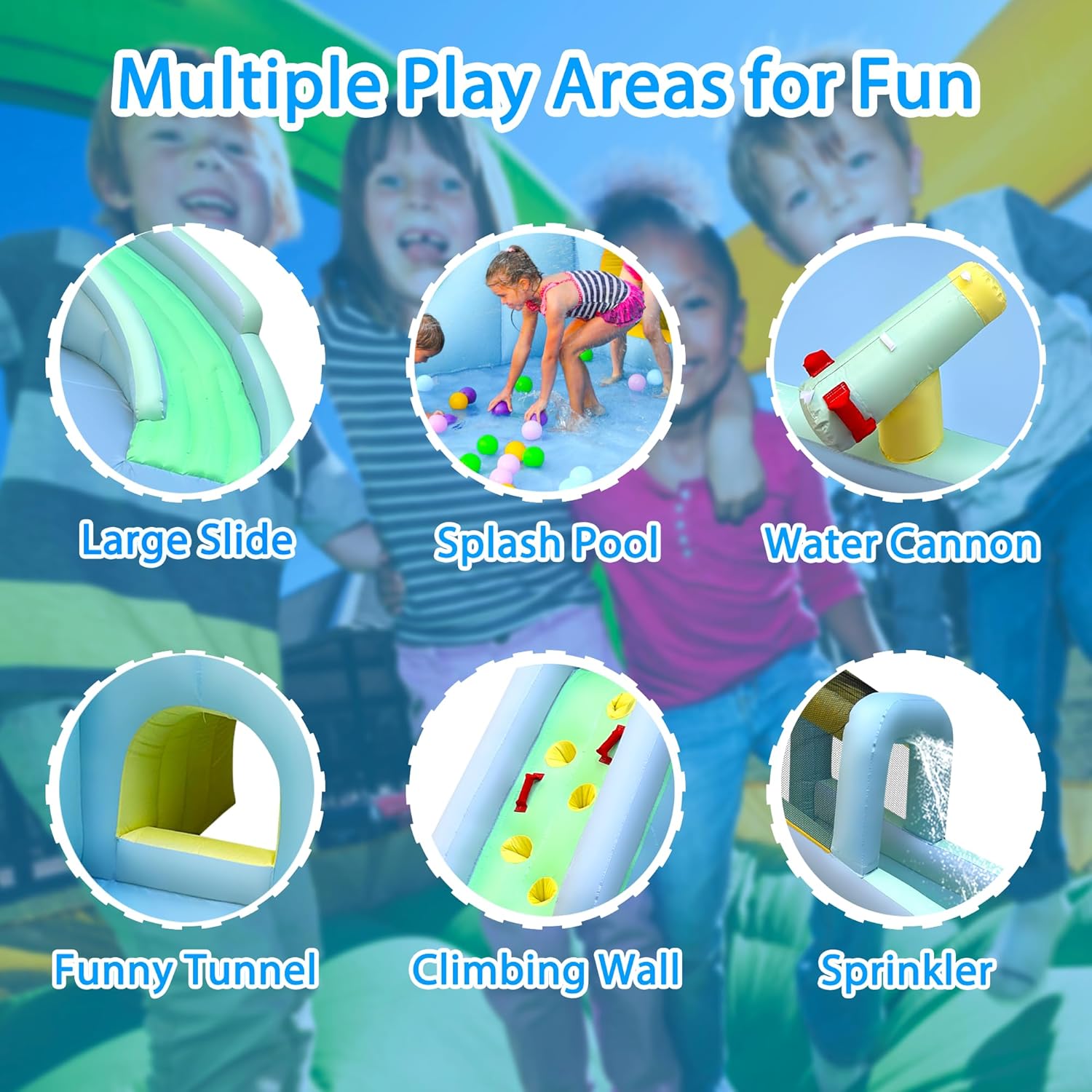 Kolam Renang Tiup Anak 6-in-1, - Kids Outdoor Water Park ulasan dan harga