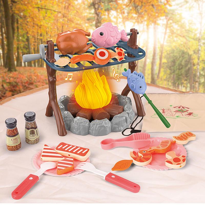 Anak-anak bermain peran berkem - Kids Outdoor Grill Set ulasan dan harga