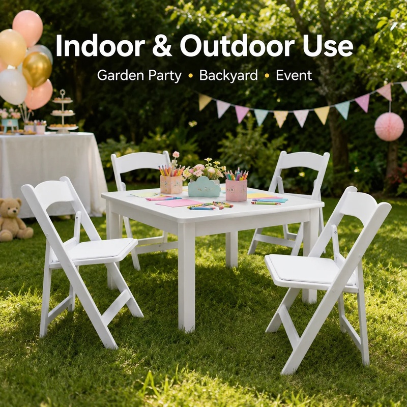 Kursi Plastik Lipat Warna Puti - Kids Outdoor Folding Chair ulasan dan harga
