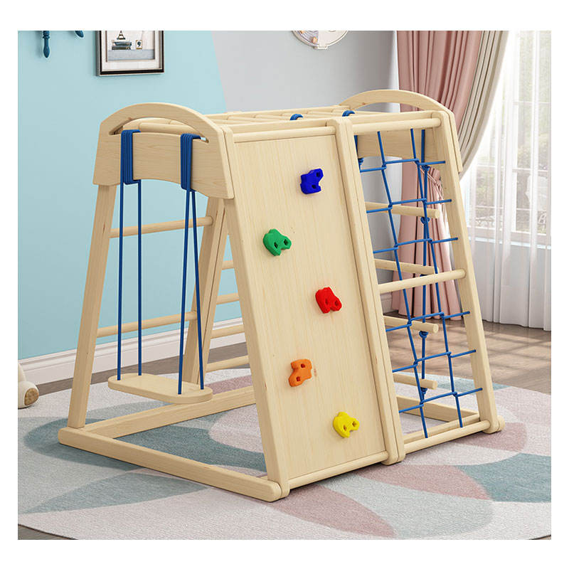 Peralatan Bermain Anak Indoor  - Kids Outdoor Wooden Climbing Frame ulasan dan harga