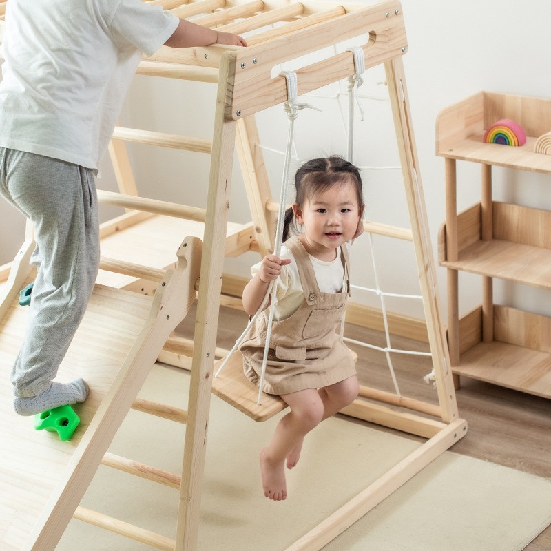 Kombinasi Permainan Panjat Ana - Kids Outdoor Wooden Climbing Frame ulasan dan harga