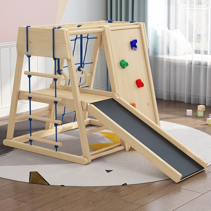 Peralatan Bermain Anak Indoor  - Kids Outdoor Wooden Climbing Frame ulasan dan harga