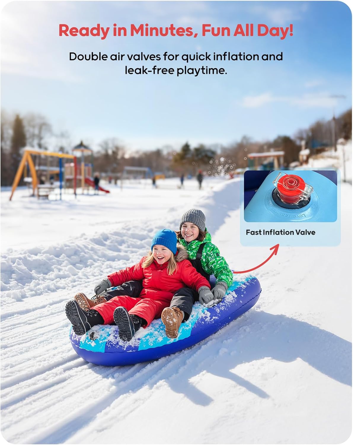 QPAU Sled Salju PVC Tiup denga - Kids Outdoor Gifts ulasan dan harga