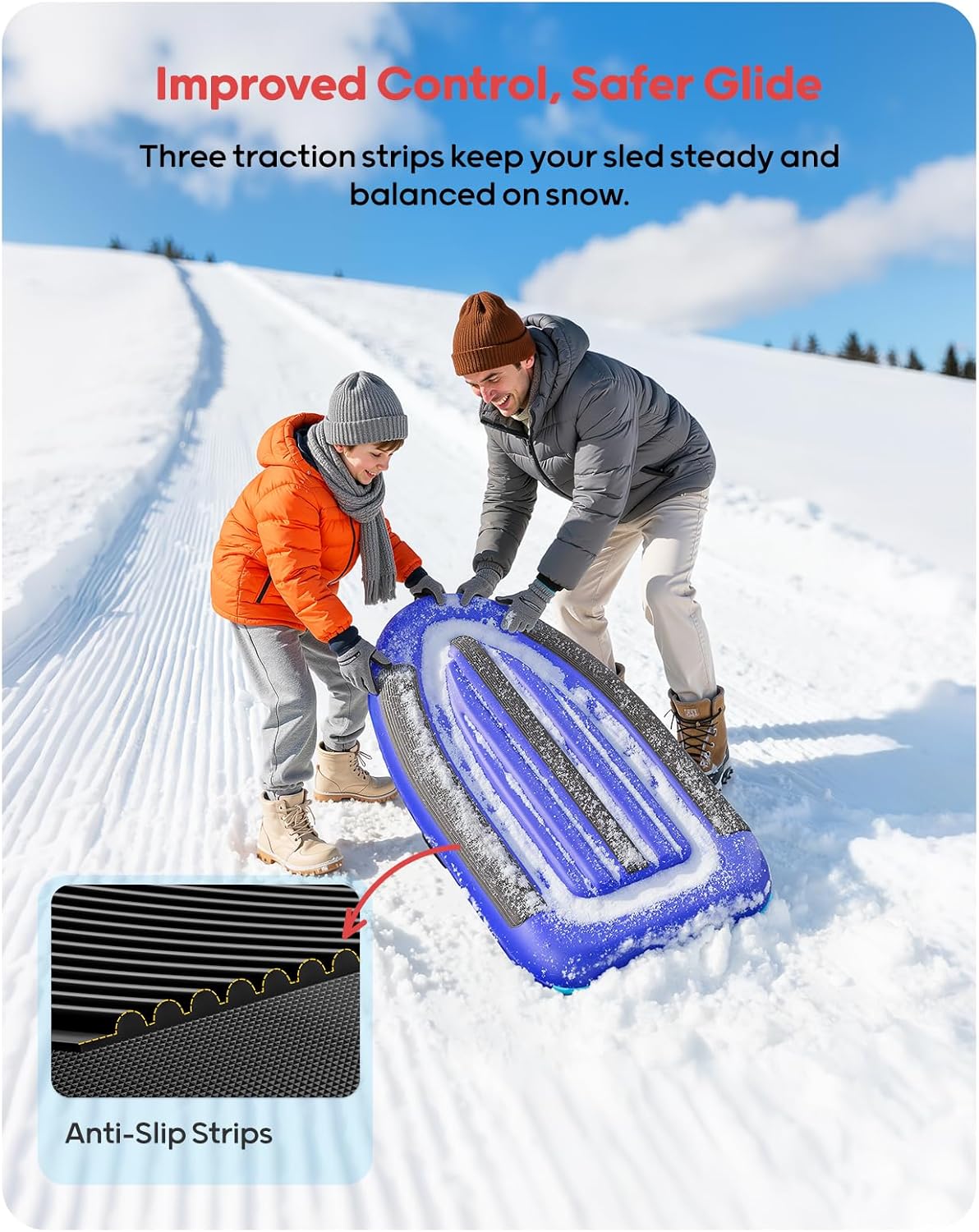 QPAU Sled Salju PVC Tiup denga - Kids Outdoor Gifts ulasan dan harga