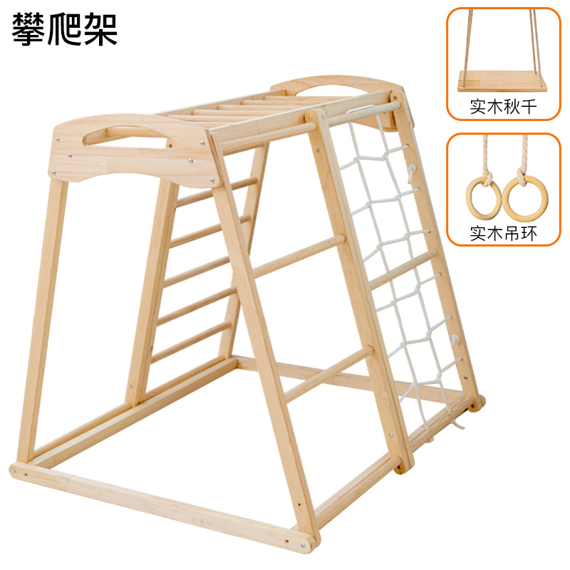 Perlengkapan Bermain Anak Jung - Kids Outdoor Wooden Climbing Frame ulasan dan harga