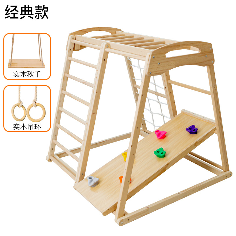 Perlengkapan Bermain Anak Jung - Kids Outdoor Wooden Climbing Frame ulasan dan harga