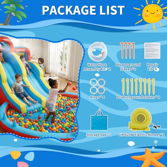 Taman Air Tiup 8-in-1 Semua Mu - Kids Outdoor Water Park ulasan dan harga