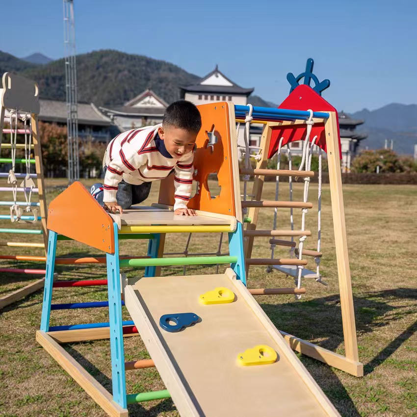 Rangka Panjat Kayu Solid Besar - Kids Outdoor Wooden Climbing Frame ulasan dan harga