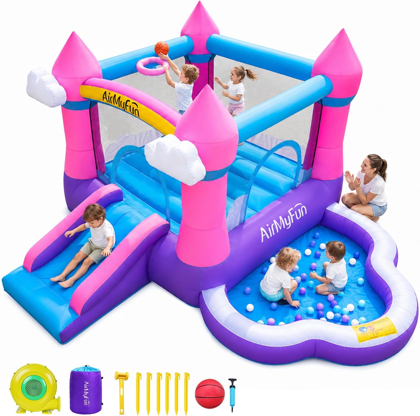 Rumah Loncat Tiup Warna Pink u - Kids Outdoor House ulasan dan harga