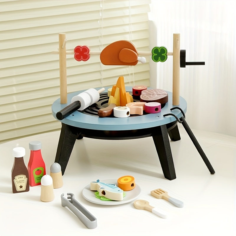 Set Mainan Barbekyu Kayu Untuk - Kids Outdoor Grill Set ulasan dan harga