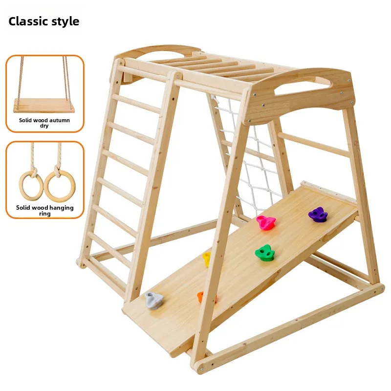 Rumah Bermain Anak Luar Ruanga - Kids Outdoor Wooden Climbing Frame ulasan dan harga