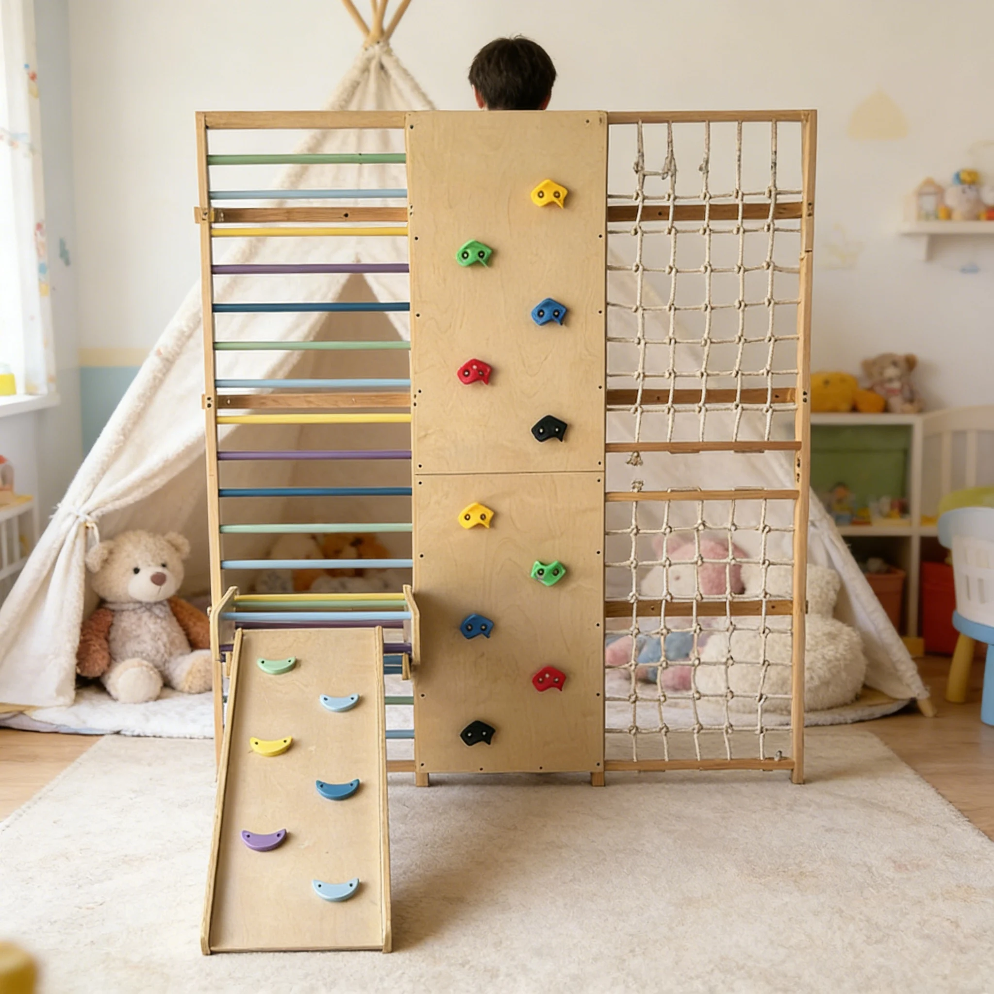 2026 Peralatan Panjat Tebing P - Kids Outdoor Wooden Climbing Frame ulasan dan harga