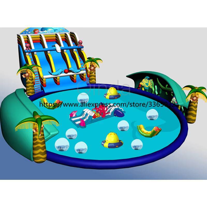 Taman Air Tiup Raksasa Bentuk  - Kids Outdoor Water Park ulasan dan harga