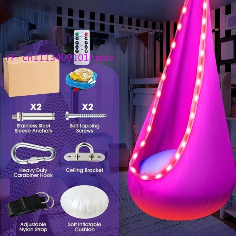 Hammock Tiup LED Bercahaya Por - Kids Outdoor Hammock Swing ulasan dan harga