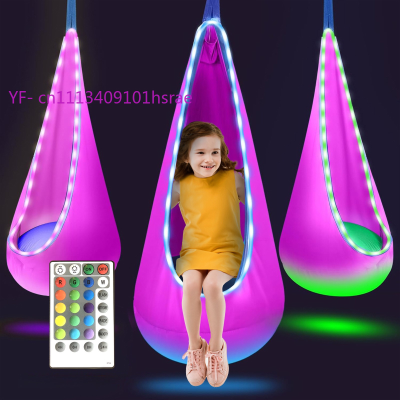 Hammock Tiup LED Bercahaya Por - Kids Outdoor Hammock Swing ulasan dan harga