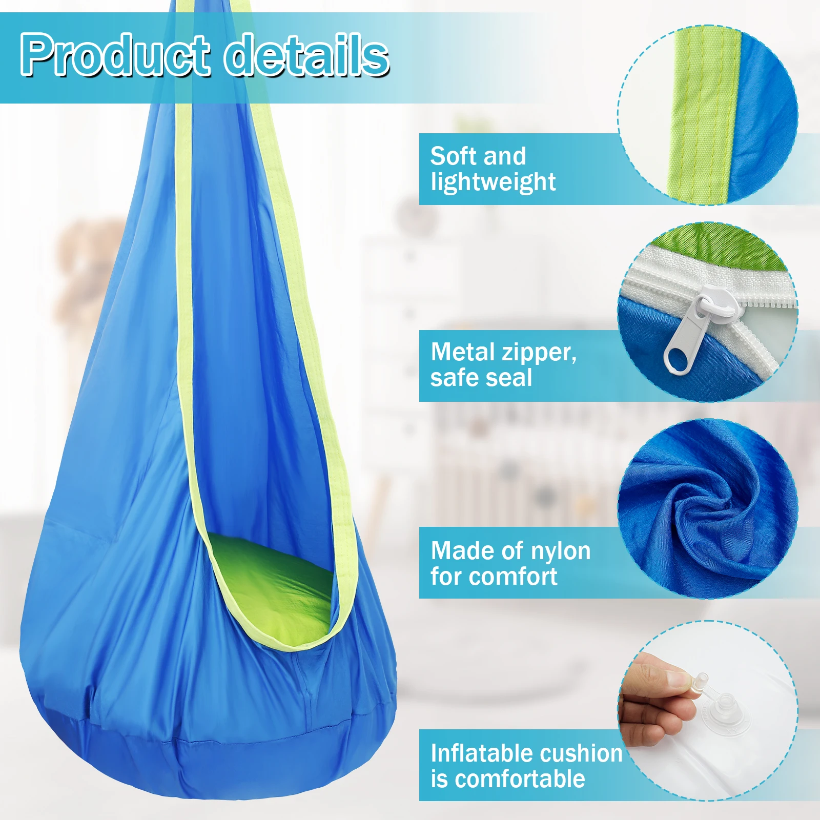 Kursi Ayun Sensorik Anak, Kurs - Kids Outdoor Hammock Swing ulasan dan harga