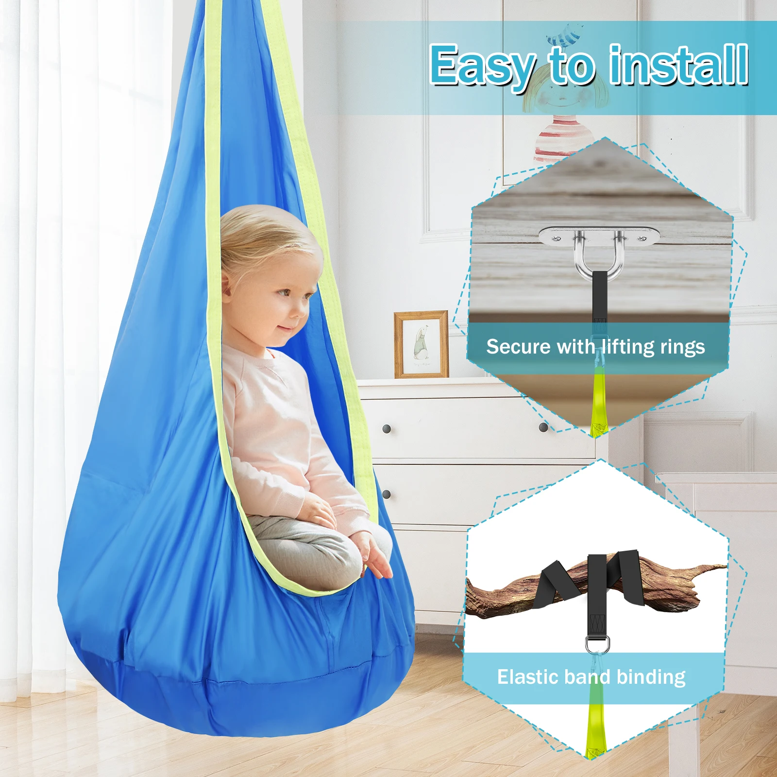 Kursi Ayun Sensorik Anak, Kurs - Kids Outdoor Hammock Swing ulasan dan harga